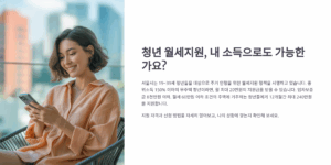 청년 월세지원, 내 소득으로도 가능한가요?
