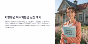 지방청년 이주지원금, 직접 신청해본 후기 정리