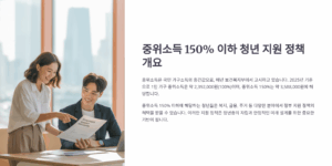 중위소득 150% 이하 청년, 받을 수 있는 정책은?