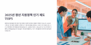 청년 지원정책 2025 통계로 본 인기 제도 TOP5