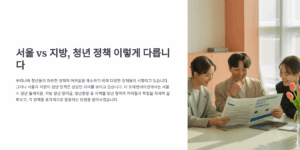 서울 vs 지방, 청년 정책 이렇게 다릅니다