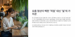 요즘 청년이 택한 ‘직업’ 대신 ‘일’의 가치관