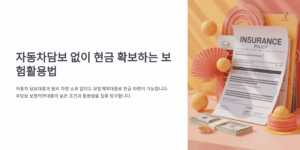 자동차담보 없이 현금확보 보험활용