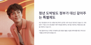 청년 도박빚도 정부가 대신 갚아주는 특별제도