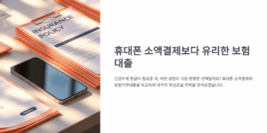 휴대폰 소액결제보다 유리한 보험대출
